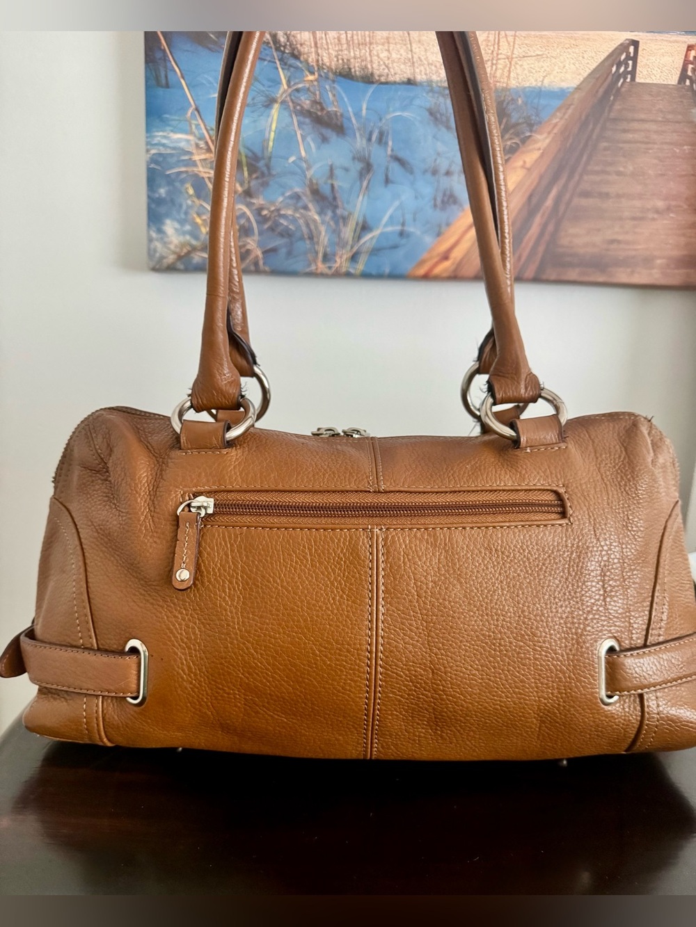 VINTAGE Y2K TIGNANELLO PEBBLED LEATHER BARREL SATCHEL Excellent - Picture 3 of 7